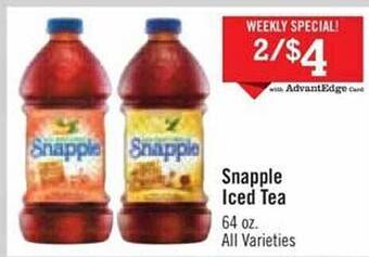 Price Chopper Snapple iced tea offer