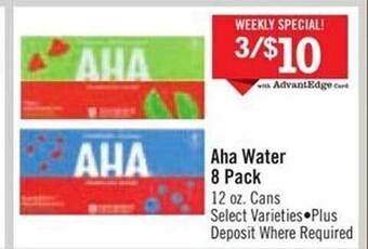 Price Chopper Aha water 8 pack offer