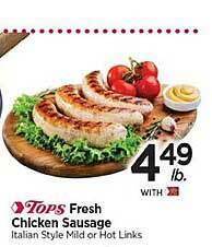 Tops Fresh chicken sausage offer