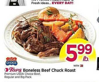 Tops Boneless beef chuck roast offer