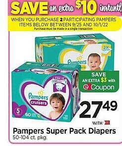 Tops Pampers super pack diapers offer