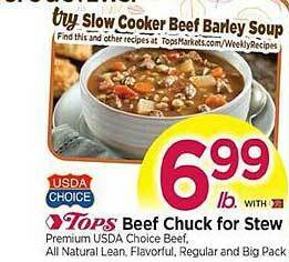 Tops Tops beef chuck for stew offer