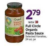 Tops Full circle organic pasta sauce offer