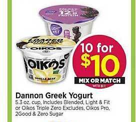 Tops Dannon greek yogurt offer