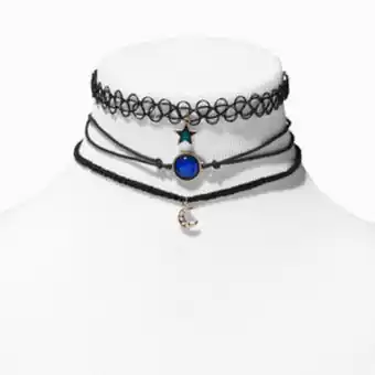 Claire's Celestial mood black tattoo choker necklaces (3 pack) offer