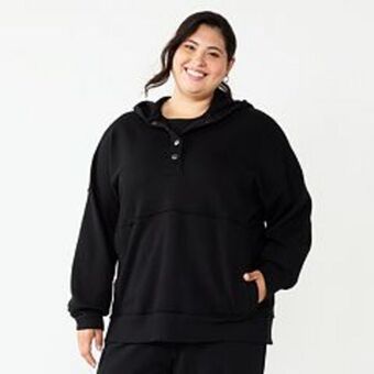 Kohl's Juniors' plus size so® quarter snap hoodie offer