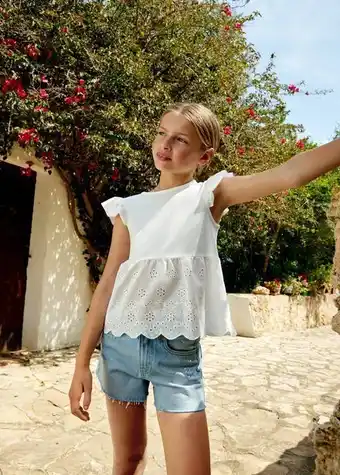 Mango Decorative ripped denim shorts offer