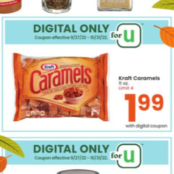 Albertsons Kraft caramels offer