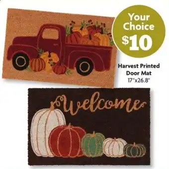 Family Dollar Harvest printed door mat offer