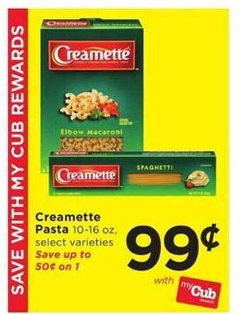 Cub Foods Creamette pasta offer