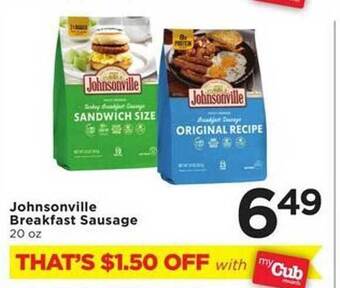 Cub Foods Johnsonville breakfast sausage offer