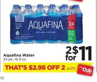 Cub Foods Aquafina water offer