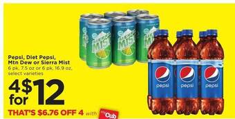 Cub Foods Pepsi, diet pepsi, mtn dew or sierra mist offer