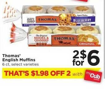 Cub Foods Thomas english muffins offer