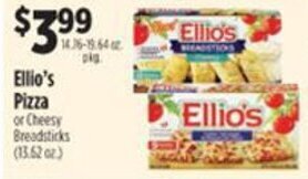 Pioneer Supermarkets Ellio's Pizza or Cheesy Breadsticks offer