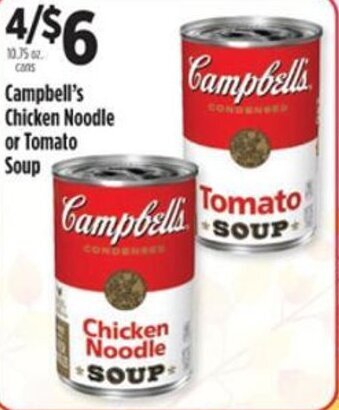 Pioneer Supermarkets Campbell's Chicken Noodle or Tomato Soup offer