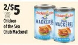 Pioneer Supermarkets Chicken of The Sea Chub Mackerel offer