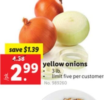 Lidl Yellow onions offer