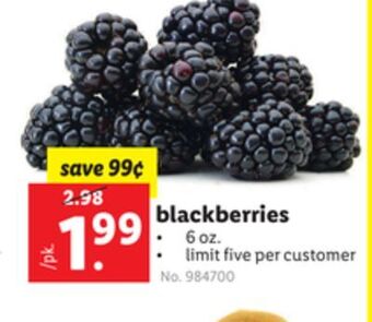 Lidl Blackberries offer