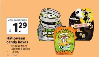 Lidl Halloween candy boxes offer