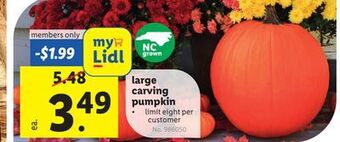 Lidl Large carving pumpkin offer