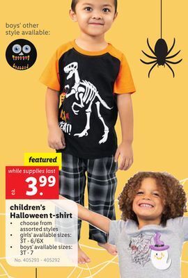 Lidl Children's halloween t-shirt offer