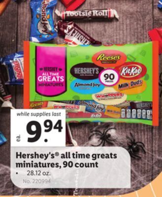 Lidl Hershey's® all time greats miniatures, 90 count offer