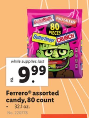 Lidl Ferrero® assorted candy, 80 count offer