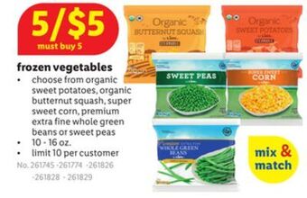 Lidl Frozen vegetables offer