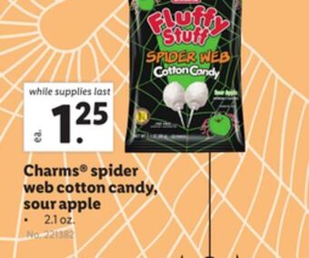 Lidl Charms® spider web cotton candy, sour apple offer