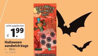 Lidl Halloween sandwich bags offer