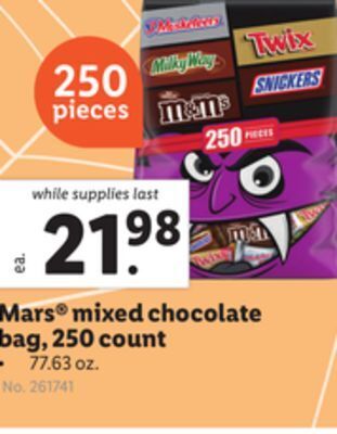 Lidl Mars® mixed chocolate bag, 250 count offer