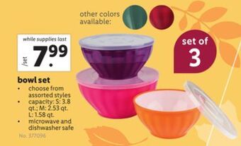 Lidl Bowl set offer