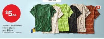JC Penney Juniors' arizona tees offer