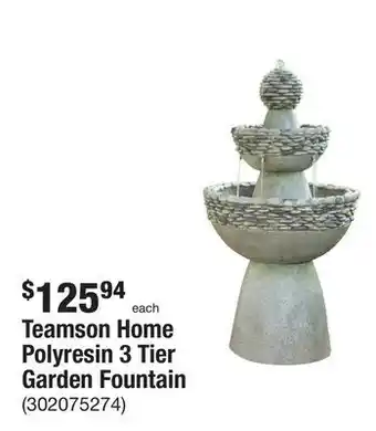 The Home Depot Teamson home polyresin 3 tier garden fountain offer