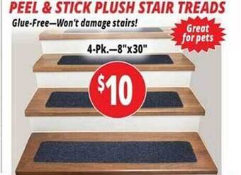 Ocean State Job Lot Peel & stick plush stair treads offer