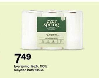Target Everspring 12-pk 100% recycled bath tissue offer