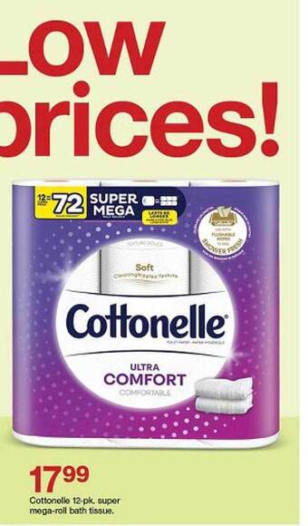 Target Cottonelle 12-pk super mega-roll bath tissue offer