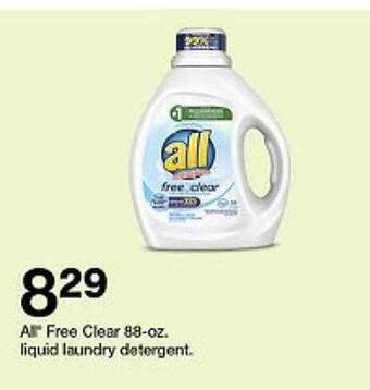 Target All free clear liquid laundry detergent offer