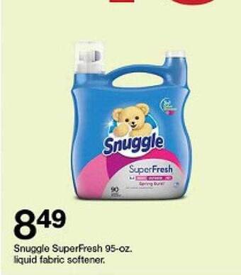 Target Snuggle superfresh liquid fabric softener offer