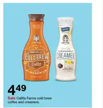 Target Califia farms cold brew coffee and creamers offer