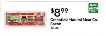 Publix Greenfield natural meat co. bacon offer