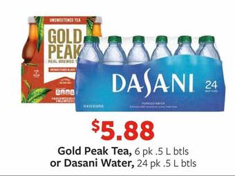 Fareway Gold peak tea or dasani water offer