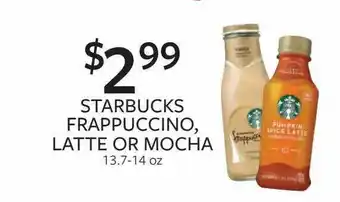 Fareway Starbucks frappuccino latte or mocha offer