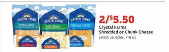 Fareway Crystal farms shredded or chunk cheese offer