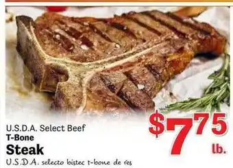 Food Depot T-bone steak u.s.d.a. select beef offer