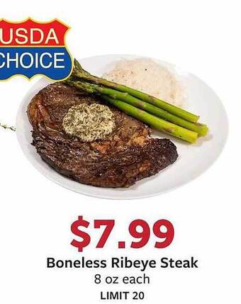 Fareway Boneless ribeye steak offer