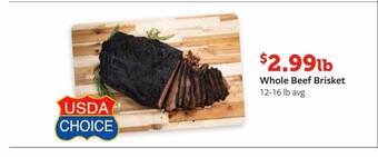 Fareway Whole beef brisket offer