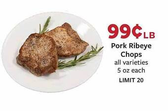 Fareway Pork ribeye chops offer