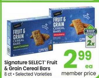 Safeway Signature select fruit & grain cereal bars offer